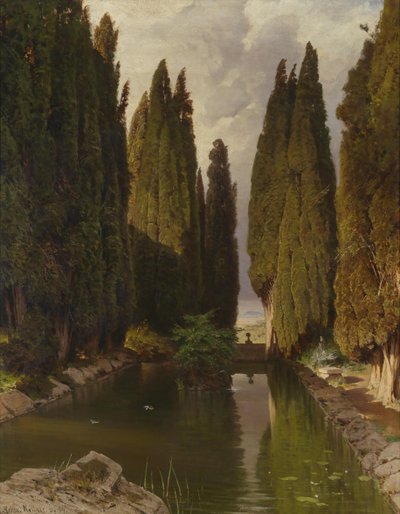 Park Near Rome, View of the Alban Hills by Hermann August Krüger